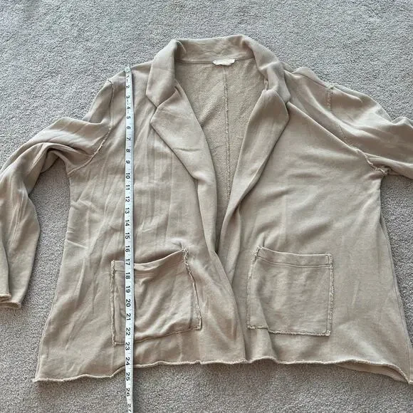 Eileen Fisher Organic Cotton Open Front Oversized Blazer Cardigan Size Medium - Picture 6 of 6